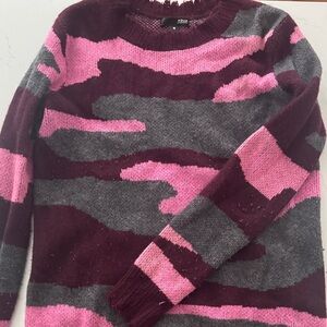 Aqua Cashmere Women's Pink and Gray Sweater size medium